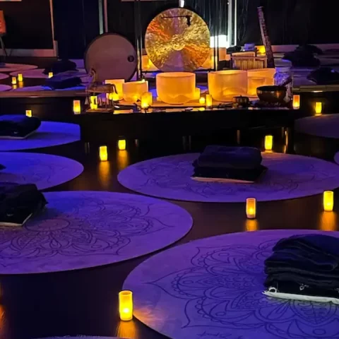 Rechargeable tea light candles by Candles Recharge USA are perfect for use in sound baths and yoga studios