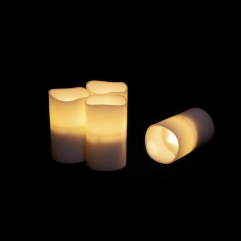 warm white mini pillar flameless candles - candles recharge