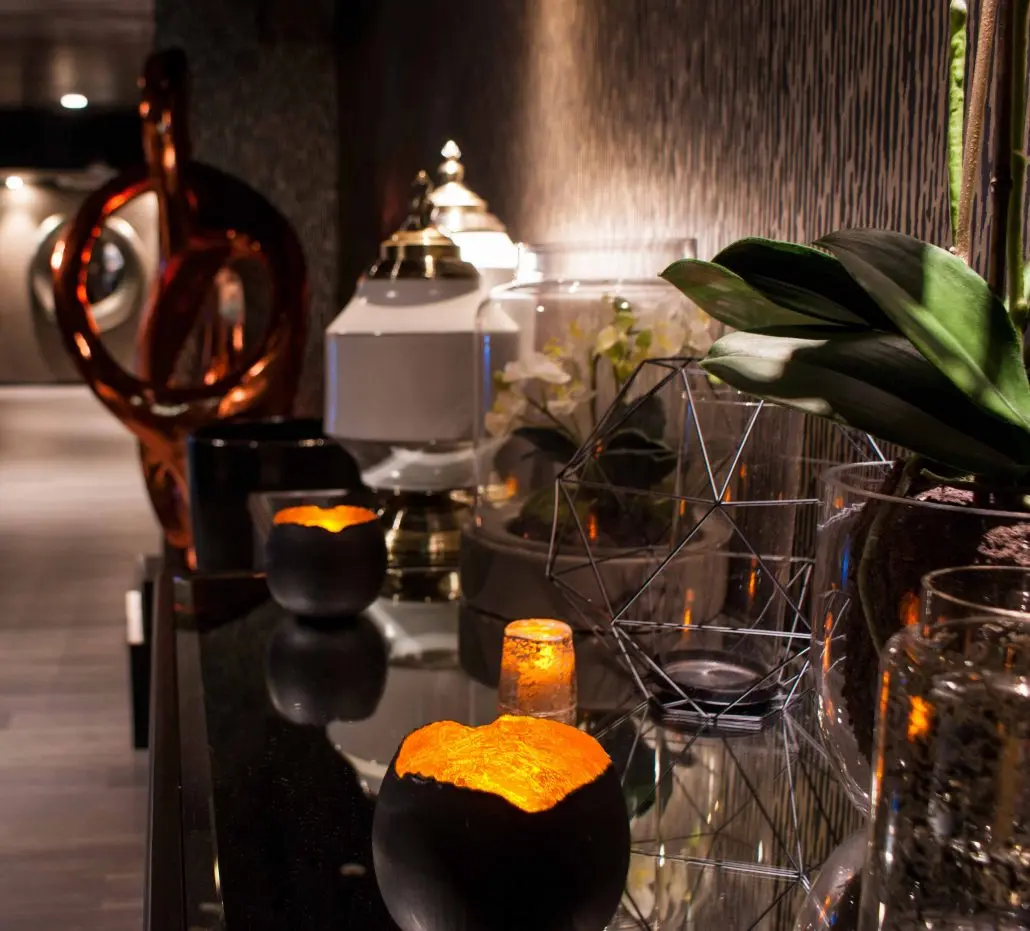 Candles Recharge LED candles used in hotel lobby décor at 57 Hotel Sydney