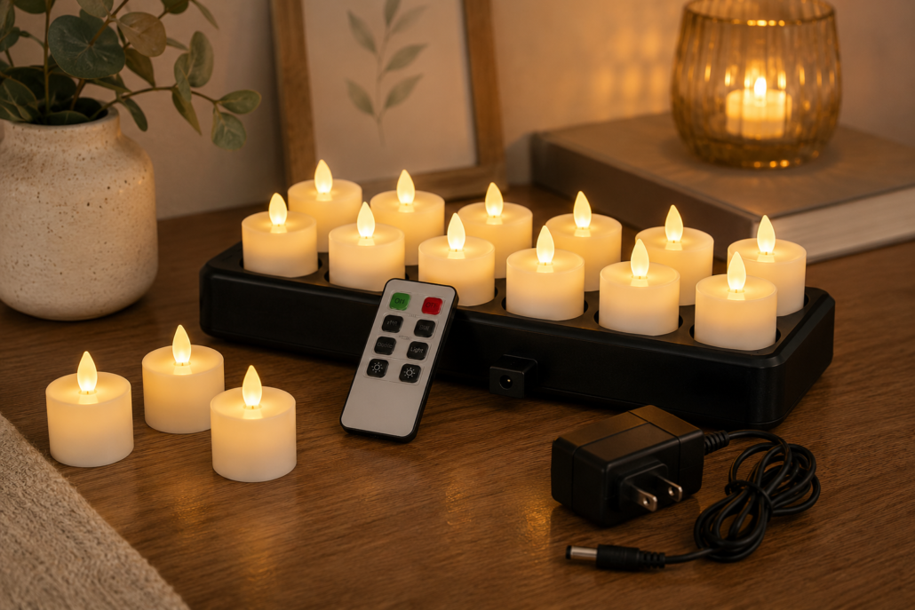 rechargeable tea light decor